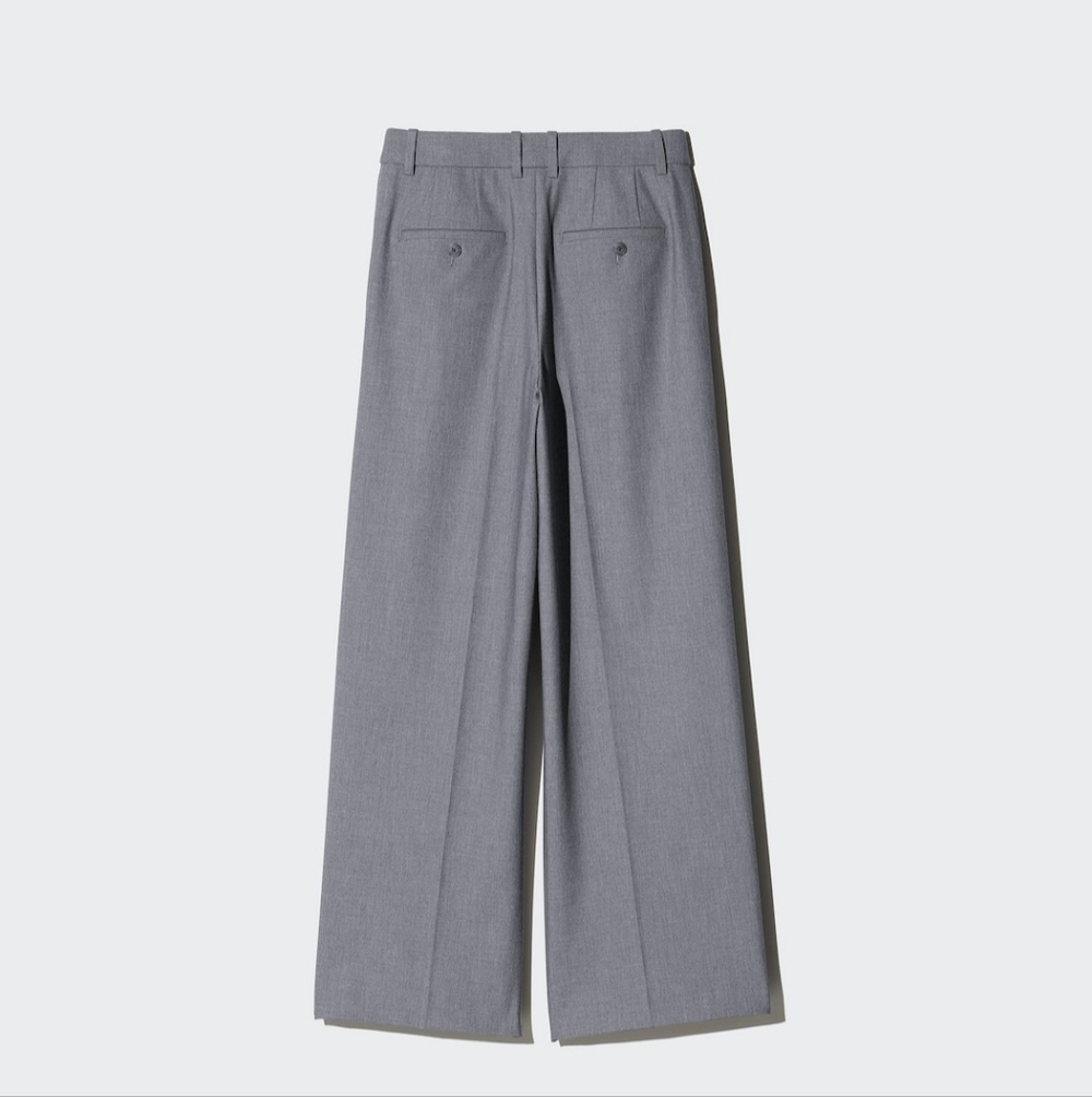 Uniqlo Unisex Women's Sz Medium Wide-Leg Dress Pants - Gray